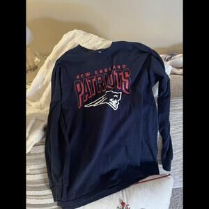 NFL New England Patriots Long Sleeve Blue Shirt Size Large